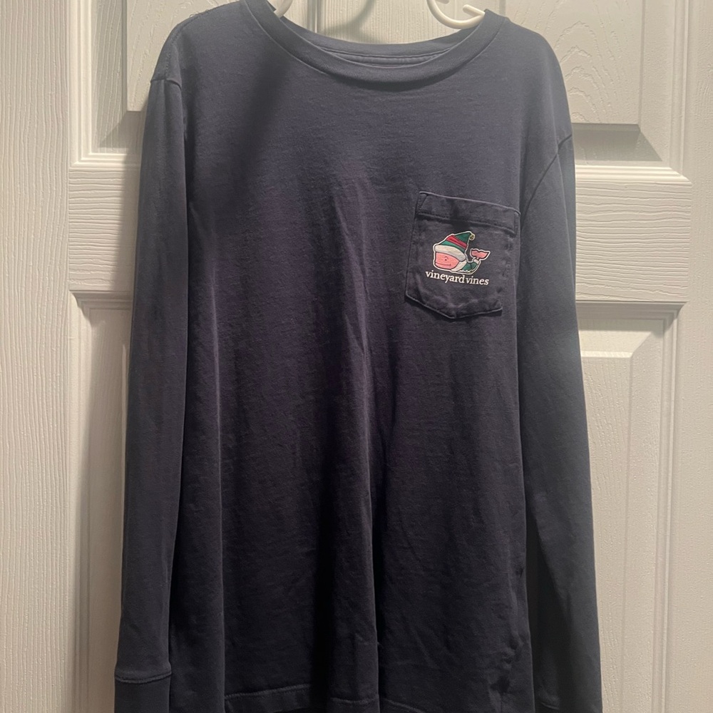 Boys Vineyard Vines Santa long sleeve tee